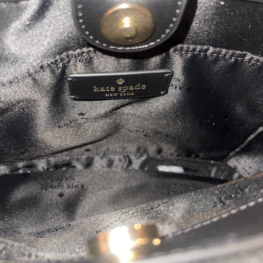 NWT Kate Spade Black Quilted Women's Bag adjustable strap multiple pockets - Picture 8 of 11